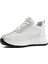 Kadın Beyaz Bağcıklı Kalın Tabanlı Süet Deri Sneaker 4