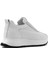 Kadın Beyaz Bağcıklı Kalın Tabanlı Süet Deri Sneaker 5