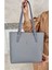 Justpolo Kadın Gri Büyük Boy Omuz Çantası Tote Bag 2