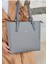 Justpolo Kadın Gri Büyük Boy Omuz Çantası Tote Bag 5