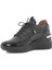 Kadın Siyah Dolgu Topuklu Rugan Deri Sneaker 4