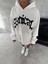 Unisex Üç Iplik Kapşonlu Baskılı Sweatshirt 3