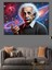 Einstein ve Atom Çizimi Dekoratif Kanvas - Mdf Ahşap Tablo 3