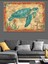 Eski Haritada Deniz Kaplumbağası Dekoratif Kanvas - Mdf Ahşap Tablo 2