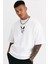 Unisex Bisiklet Yaka Baskılı Oversize Tshirt 1