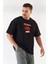 Unisex Bisiklet Yaka Baskılı Oversize Tshirt 1