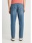 %100 Pamuk Frank Relaxed Fit Geniş Kesim Indigo Jean Denim Pantolon 4
