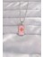 316L Çelik Gümüş Renk Pembe Mineli Güneş Model Tarot Kolye 1