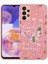 Galaxy A33 5g Kılıf Desenli Sert Silikon Zore Mumila Kapak-Pink Flower 1