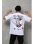 Unisex Bisiklet Yaka Baskılı Oversize Tshirt 3