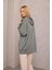 Yeşil Oversize Kapüşonlu Hırka 2