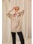 Bej Oversize Kapüşonlu Hırka 3