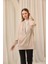 Bej Oversize Kapüşonlu Hırka 5