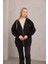 Siyah Oversize Kapüşonlu Hırka 1