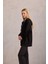 Siyah Oversize Kapüşonlu Hırka 5