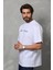 Unisex Bisiklet Yaka Baskılı Oversize Tshirt 3