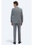 Gri Desenli Modern Fit Yün Karışımlı Takım Elbise 5