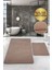 Kare Plus Vizon 80 x 150 + 50 x 80 cm Büyük Ebat Banyo Paspası Kaymaz Taban Yıkanabilir Klozet Takımı 1
