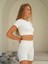 Mai Rufus Bej Kısa Kollu Crop Top 2