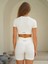 Mai Rufus Bej Kısa Kollu Crop Top 3