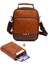 Kahverengi deri el ve omuz çanta, mekanizmalı kartlık seti, orta boy, şık ve kullanışlı 1