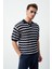 Çizgili Regular Fit Ince Triko Erkek T-Shirt 3