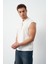 Desenli Oversize Sıfır Kol Triko Erkek T-Shirt 4