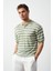 Çizgili Regular Fit Ince Triko Erkek T-Shirt 1