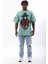 Unisex Oversize Baskılı Bisiklet Yaka Tshirt 1
