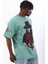 Unisex Oversize Baskılı Bisiklet Yaka Tshirt 3