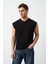 Desenli Oversize Sıfır Kol Triko Erkek T-Shirt 1