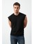 Desenli Oversize Sıfır Kol Triko Erkek T-Shirt 4