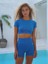 Mai Rufus Mavi Kısa Kollu Crop Top 2