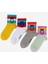 Kadın Gülen Surat Baskılı 4'lü Paket Soket Çorap Çok Renkli 6