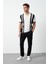 Çizgili Oversize Polo Yaka Triko Erkek T-Shirt 2