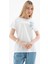 Baskılı %100 Pamuklu Beyaz Kadın T-Shirt 25Y0029K1 3