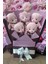 Sevgiliye Özel Pembe - Mor Konsept Romantik Peluş Ayıcık Buketi 1