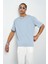 Ön Baskılı Boxy Fit Bisiklet Yaka T-Shirt 4