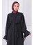 Siyah Kuşaklı Taşlı Abaya 4