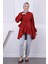 Bordo Eteği Katlı Fırfırlı Tunik 3