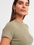 Yıkama Efektli T-Shirt-Haki 2