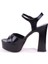 DZA07-337350 Siyah Tek Bant Platform Topuklu Kadın Ayakkabı 3