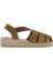 Kadın Taba Süet Deri Espadril Sandalet 25SFD205210 1