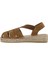 Kadın Taba Süet Deri Espadril Sandalet 25SFD205210 2
