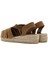 Kadın Taba Süet Deri Espadril Sandalet 25SFD205210 5