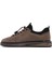 Erkek Vizon Bağcıklı Kalın Tabanlı Deri Casual Sneaker 25SFD640810 2