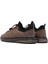 Erkek Vizon Bağcıklı Kalın Tabanlı Deri Casual Sneaker 25SFD640810 5