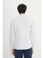 Slim Fit Dar Kesim Düğmeli Yaka Armürlü Gofre Desenli Gömlek 5