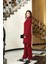 Umay Şifon Tunik Pantolon Takım Bordo ELB68 3