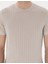 Erkek Bej Slim Fit Bisiklet Yaka Triko Tişört 50305991-VR011 6